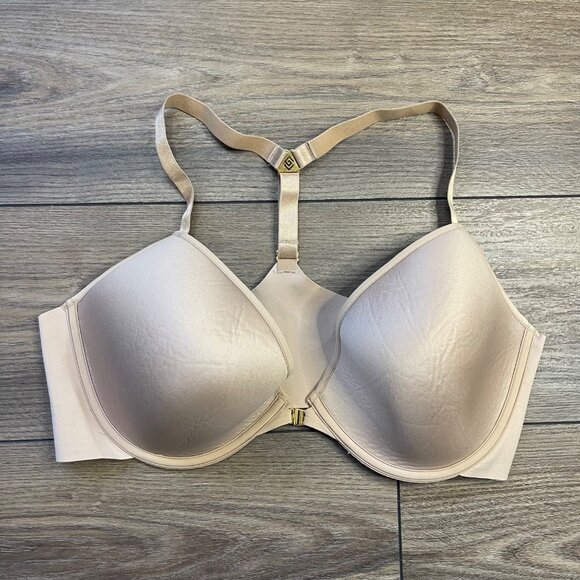 ThirdLove 24/7 Classic Racerback Bra Women's 38D Front Clasp Beige Adjustable - Picture 2 of 9